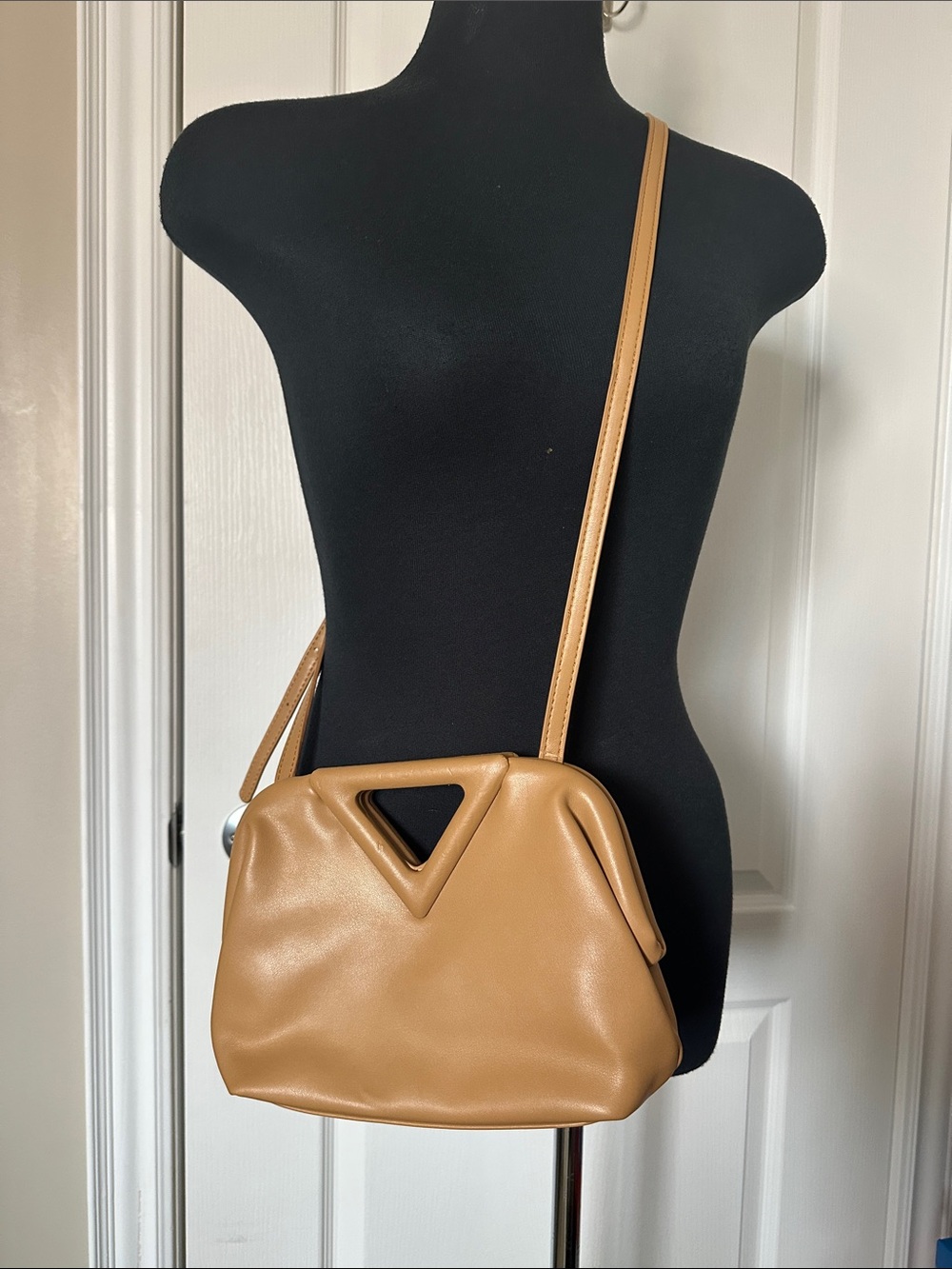 Aldo Tan Crossbody Bag with Triangle Cutout see photos for wear  faux leather